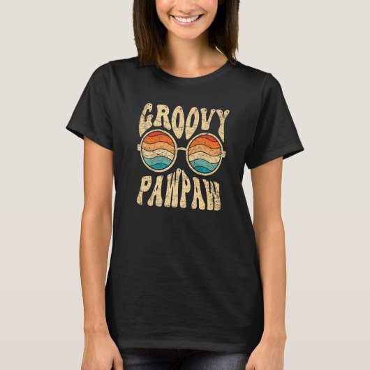 Mens Groovy Pawpaw 70s Aesthetic Nostalgia 1970's Tシャツ (正面)
