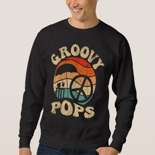 Mens Groovy Pops 70s Aesthetic Nostalgia 1970's Re スウェットシャツ (正面)
