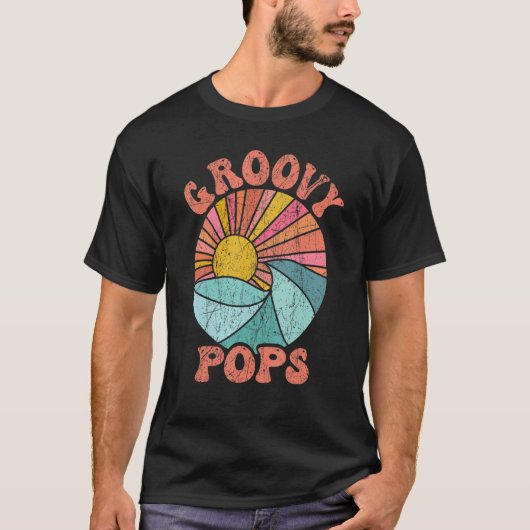 Mens Groovy Pops 70s Aesthetic Nostalgia 1970's Re Tシャツ (正面)