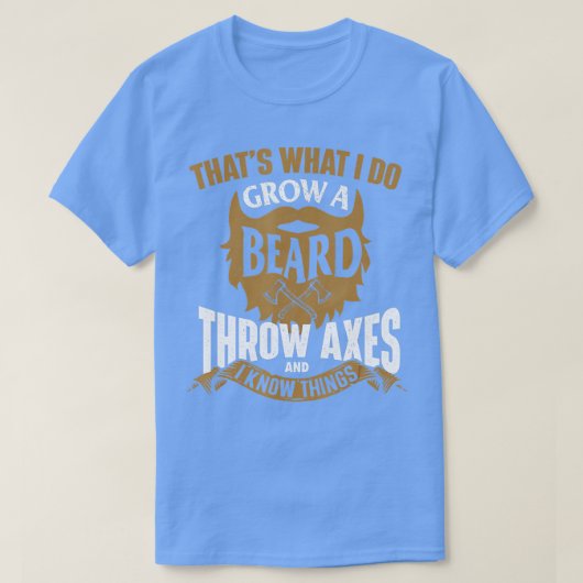 Mens Grow a Beard Axes Ax hrowing Hatchet L Tシャツ (デザイン正面)