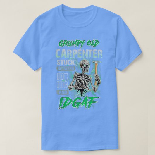 Mens Grumpy Old Carpenter Stuck Between IDC and ID Tシャツ (デザイン正面)