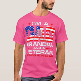 Mens Gun American Flag I'm A Dad Grandpa And A Vet Tシャツ