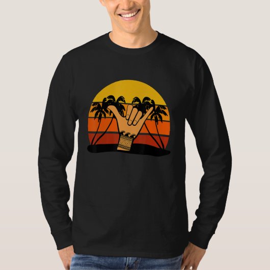Mens Hawaiian Luau Aloha Shaka Hang Loose Tシャツ (正面)