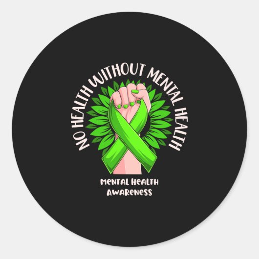 Mens health without mental health awareness ラウンドシール (正面)
