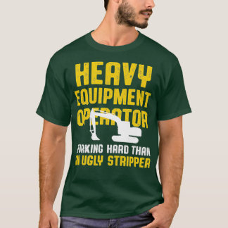 Mens Heavy Equipmentオペレータ懸命作業 Tシャツ
