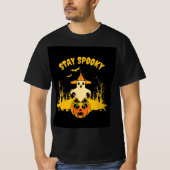 mens helloween stay spooky design t shirt  tシャツ (正面)