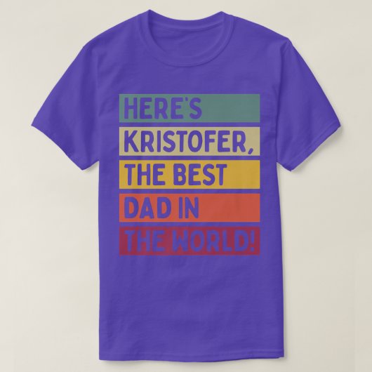 Mens Here's Kristofer The Best Dad In The World Fa Tシャツ (デザイン正面)