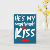 Mens He's My Midnight Kiss Happy New Year Matching カード (黄色い花)