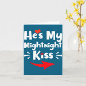 Mens He's My Midnight Kiss Happy New Year Matching カード (黄色い花)