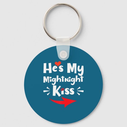 Mens He's My Midnight Kiss Happy New Year Matching キーホルダー (正面)
