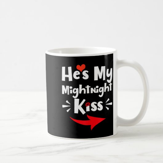 Mens He's My Midnight Kiss Happy New Year Matching コーヒーマグカップ (右)