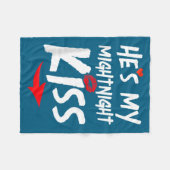 Mens He's My Midnight Kiss Happy New Year Matching フリースブランケット (正面(横))
