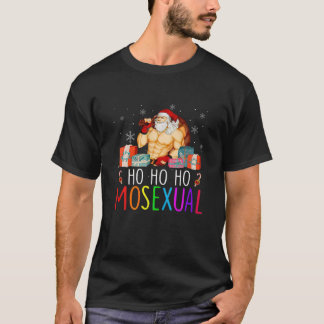 Mens Ho Ho Ho Mosexual Gay Santa LGBT Pun Pride Ch Tシャツ