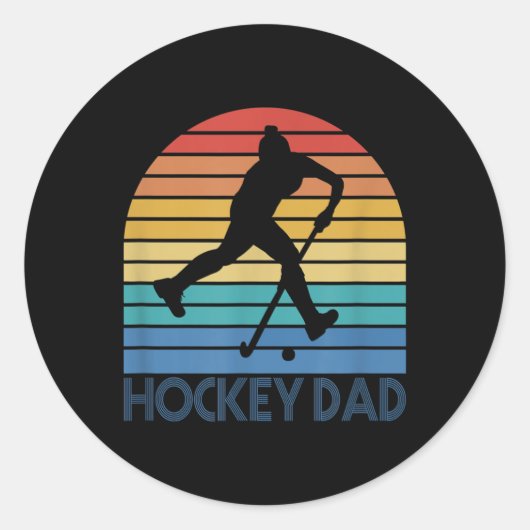 Mens Hockey Dad Field Hockey Player Father Coach V ラウンドシール (正面)
