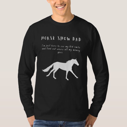 Mens Horse Show Dad With Galloping Horse Tシャツ (正面)