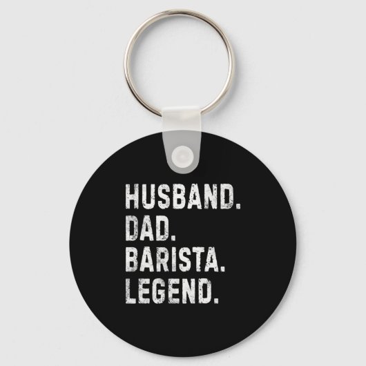 Mens Husband Dad Barista Legend Funny Coffee Maker キーホルダー (正面)