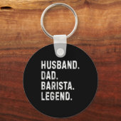 Mens Husband Dad Barista Legend Funny Coffee Maker キーホルダー (正面)