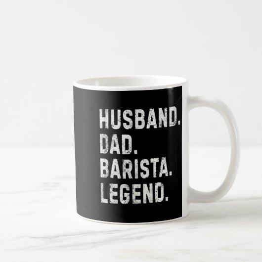 Mens Husband Dad Barista Legend Funny Coffee Maker コーヒーマグカップ (右)