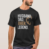 Mens Husband Dad Biker Legend  Mountain Bike Tシャツ (正面)