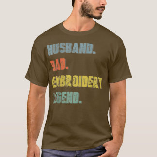 Mens Husband Dad Embroidery Legend Vintage Father' Tシャツ