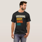 Mens   Husband Dad Father Gamer Gaming Tシャツ (正面フル)