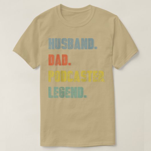 Mens Husband Dad Podcaster Legend Vintage Father's Tシャツ (デザイン正面)