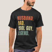 Mens Husband Dad Pool Guy Legend Funny Fathers Day Tシャツ (正面)