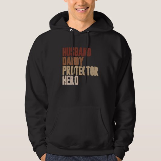 Mens Husband Daddy Protector Hero Father's Day Cam パーカ (正面)
