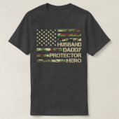 Mens Husband Daddy Protector Hero Fathers Day Fla Tシャツ (デザイン正面)