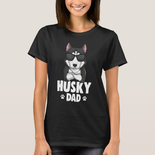 Mens Husky Dad Dog Lover Tシャツ (正面)