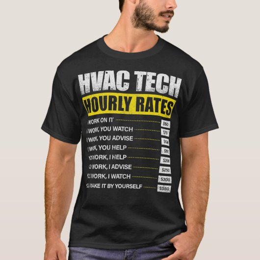 Mens HVAC技術時給テクニカおもしろいーエンジン Tシャツ (正面)
