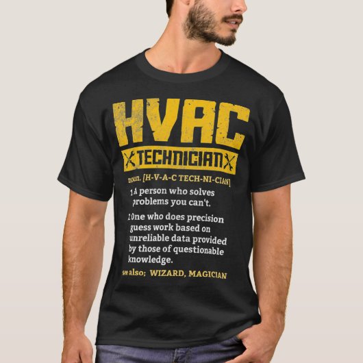 Mens HVAC Tech Teeテクニカおもしろいーエンジニア再会 Tシャツ (正面)