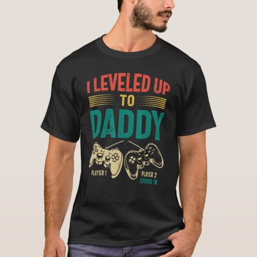 Mens IすぐにDaddy 2023にレベルアップパパ20 Tシャツ (正面)