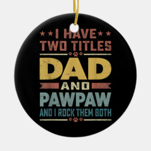 Mens iには2つのタイトルパパとPawpawがあおもしろいる セラミックオーナメント