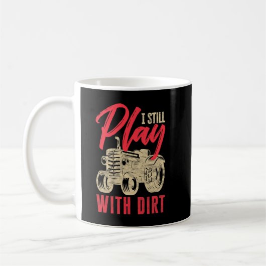 Mens Iはまだダート遊農業アレイおもしろい付き コーヒーマグカップ (左)