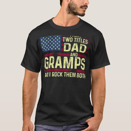 Mens Iは2タイトルのパパとGramps Iそれらをロック Tシャツ (正面)
