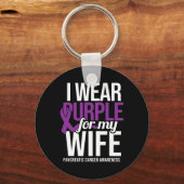 Mens I衣服紫のための妻の膵臓がん戦争 キーホルダー (正面)