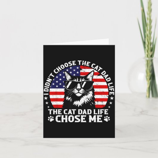 Mens I Didn't Choose The Cat Dad Life Chose Me カード (正面)