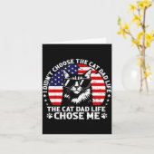 Mens I Didn't Choose The Cat Dad Life Chose Me カード (黄色い花)