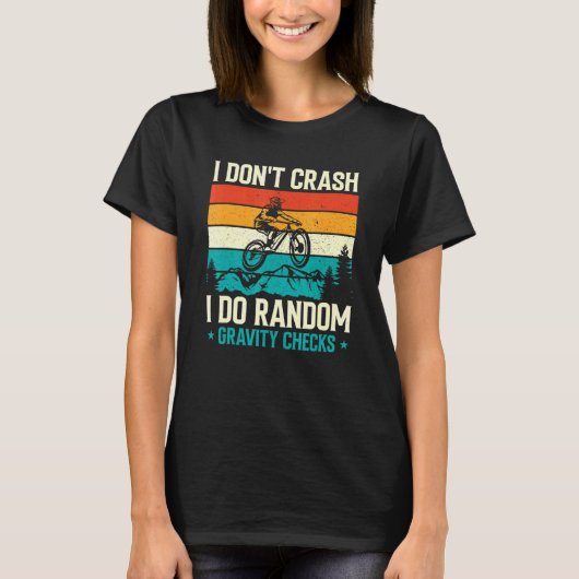 Mens I Don crash I Do Random Gravity Check Tシャツ (正面)