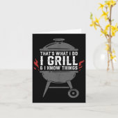 Mens I Grill And I Know Things Funny Bbq Grilling  カード (黄色い花)