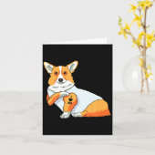 Mens I Love Dad Tattoo Funny Corgi Dog Fathers Da カード (黄色い花)