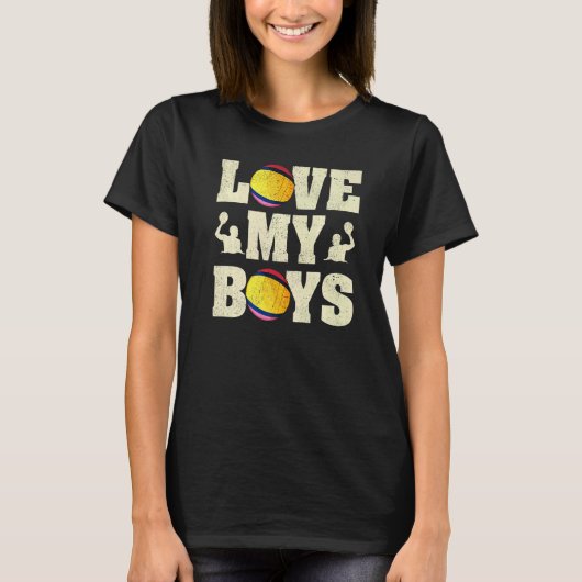 Mens I Love My Boys Water Polo Father's Day Water Tシャツ (正面)