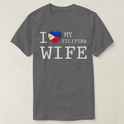Mens I love my filipina wife T Tシャツ (デザイン正面)