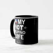 Mens I Love My Hot Filipino Wife Philippines  マグカップ (正面左)