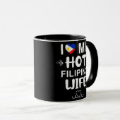 Mens I Love My Hot Filipino Wife Philippines  マグカップ (正面右)
