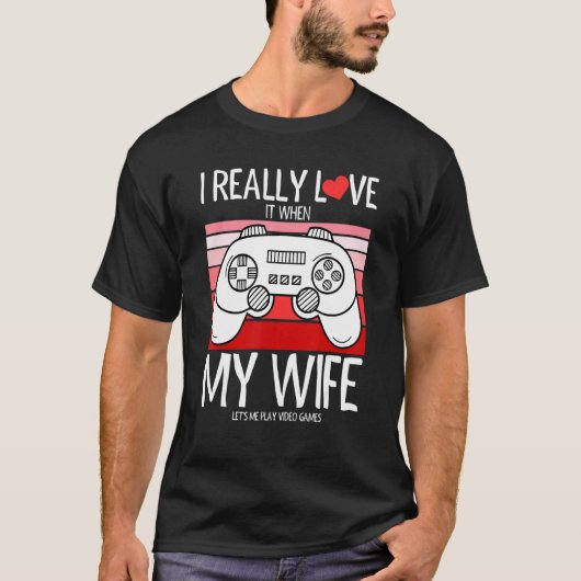 Mens I Love My Wife Valentines おもしろい Day Vi Tシャツ (正面)