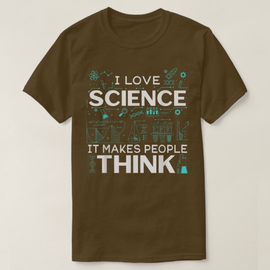 Mens I Love Science人を作る考え Tシャツ (デザイン正面)