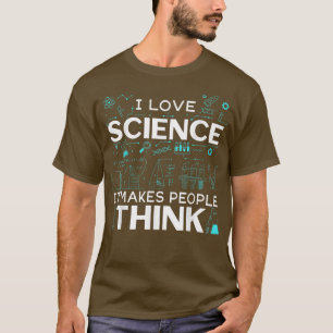 Mens I Love Science人を作る考え Tシャツ