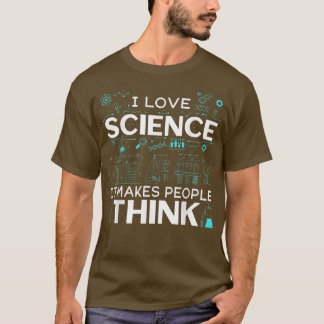 Mens I Love Science人を作る考え Tシャツ